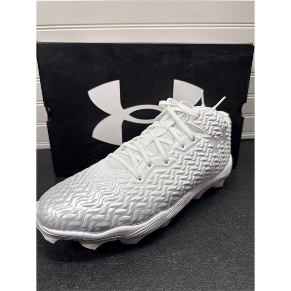 Under Armour Spotlight Hammer Men\'s Football Cleats - White/Silver, 10.5 main image 10